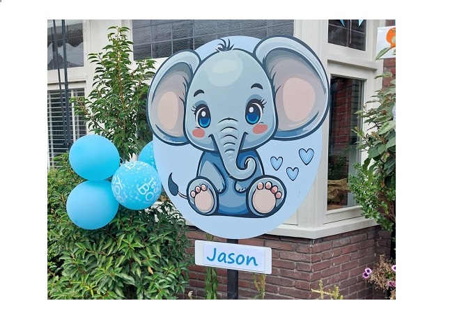 geboortebord olifantje huren