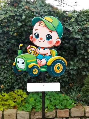 geboortebord jongen op trekker